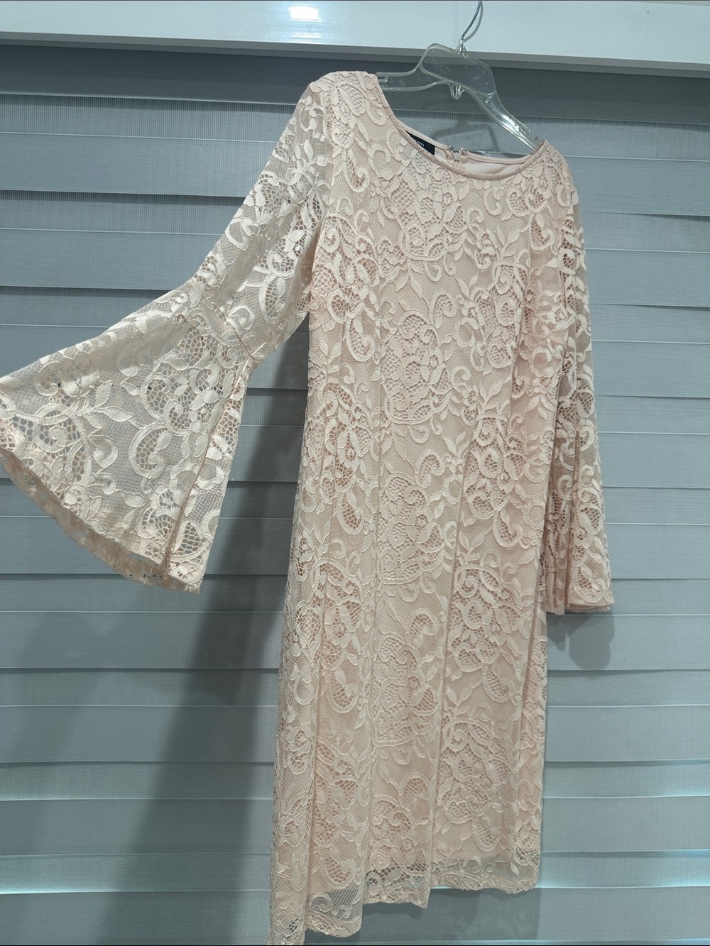 Alfani Blush Lace Bell-Sleeve Shift Dress